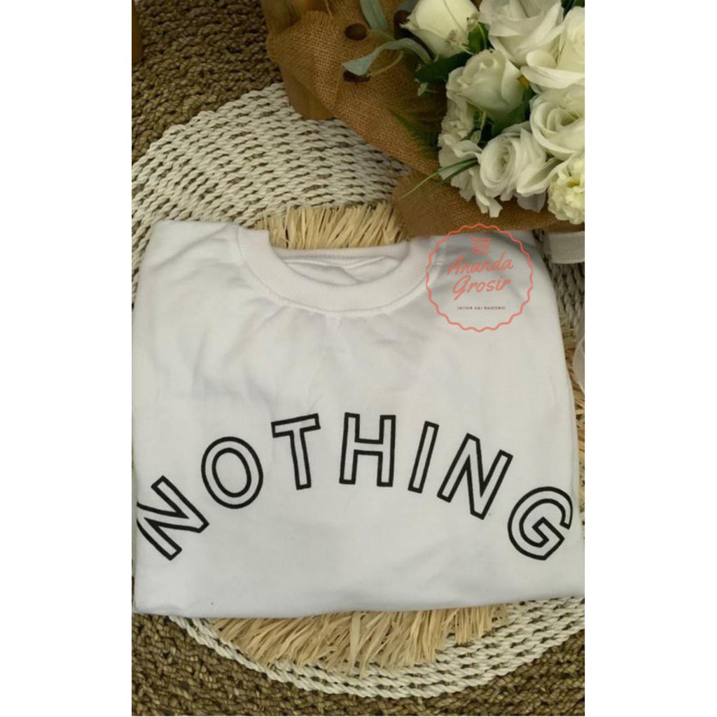 NOTHING SWEATER OVERSIZE - SWEATER WANITA SWEATSHIRT OBLONG OVERSIZE