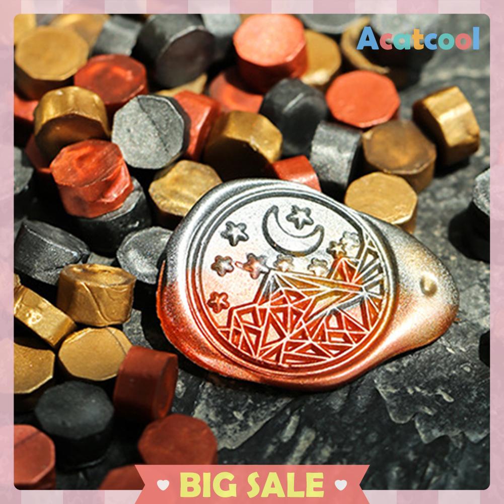 200Pcs Manik-Manik Lilin Stempel Segel Amplop Bentuk Oktagon Gaya Vintage