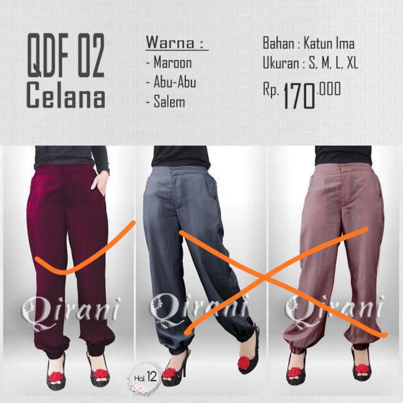 Qirani celana QDF02 maron promo,celana dewasa murah