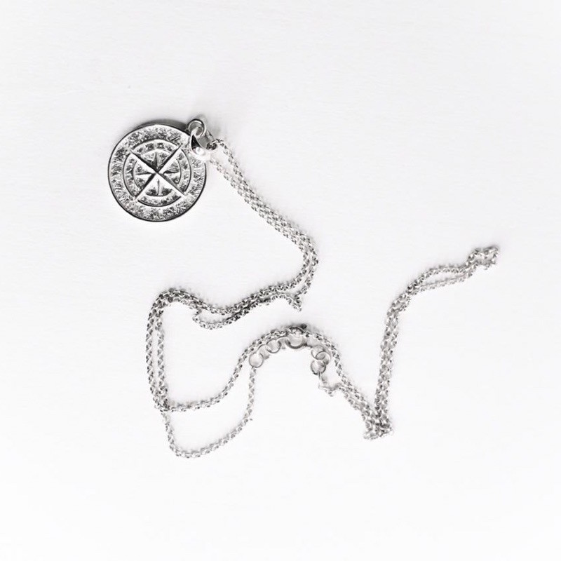 ( Compass Necklace ) Men Necklace Silver - Kalung Polos Perak Pria - Grafir