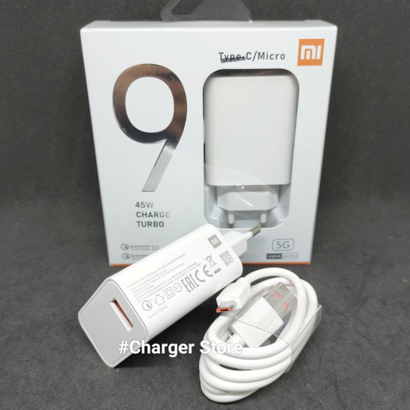 Charger Xiaomi Mi 9 27W Fast Charging Micro &amp; Type C