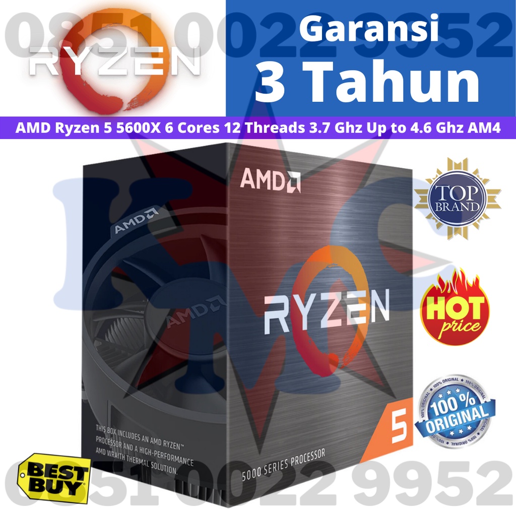 Processor AMD Ryzen 5 5600x 3.7Ghz Up To 4.6GHz Box