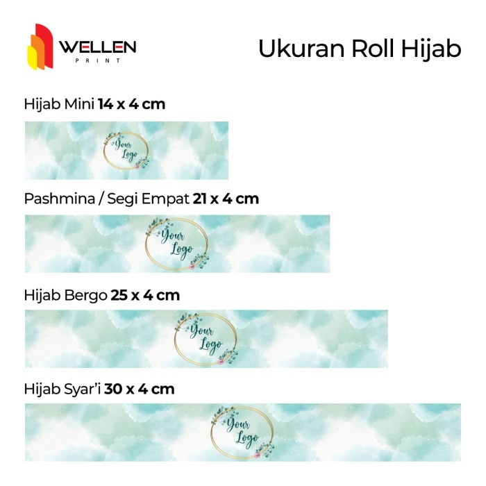 

INSTANAHIJAB- PRINT ROLL HIJAB / ROLLER JILBAB / LABEL PENGIKAT KERUDUNG CUSTOM LOGO - HVS 100GR, 4