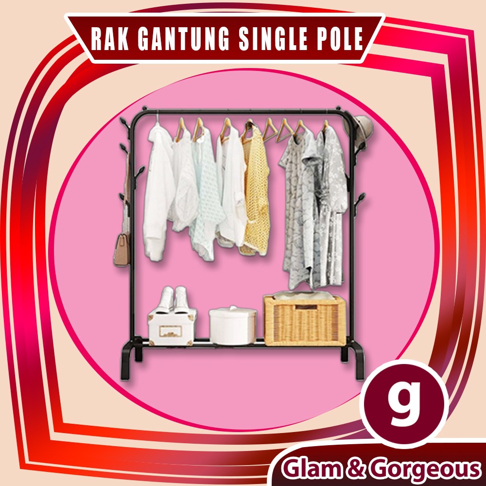 Rak Baju Gantungan Baju Besi Stand Hanger Display Butik Bazar Jemuran Pakaian GHR006