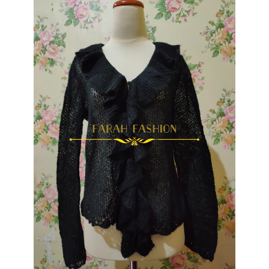 FF27 OUTER CARDI OVERSIZE JUMBO RAJUT JARING IMPORT PREMIUM BRUKAT