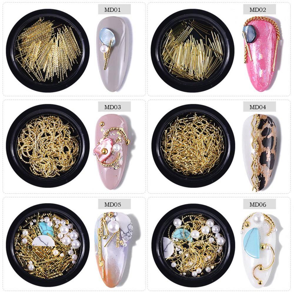 Suyo Alloy Dekorasi Nail Art Metal Tips Bentuk Campur Tembaga Glitter Sequin