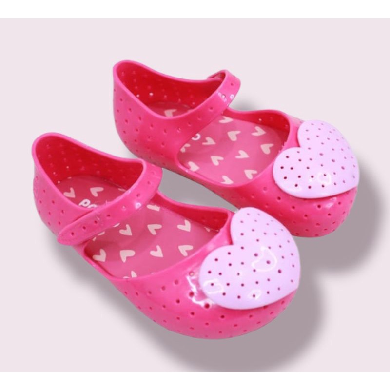 SEPATU SANDAL JELLY ANAK PEREMPUAN PORTO POLY SEPATU BALITA MOTIP LOVE CANTIK