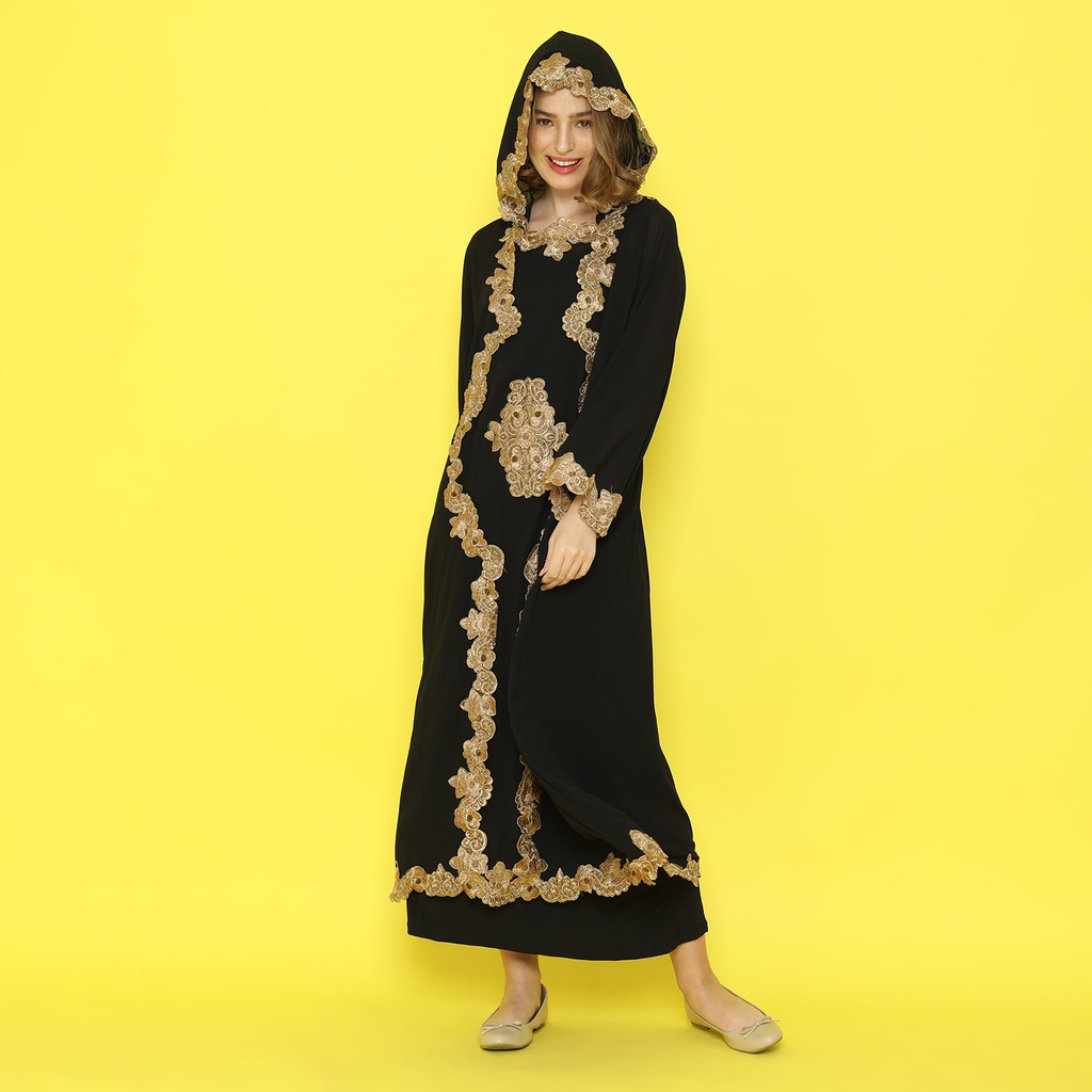 PROMO Gamis Wanita Muslim Dress Kapucong Hoodie Terbaru 