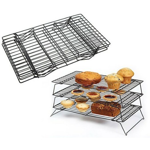 Serbagrosirmurah Rak Pendingin Kue cake tingkat 3 susun cooling rack tier good quality