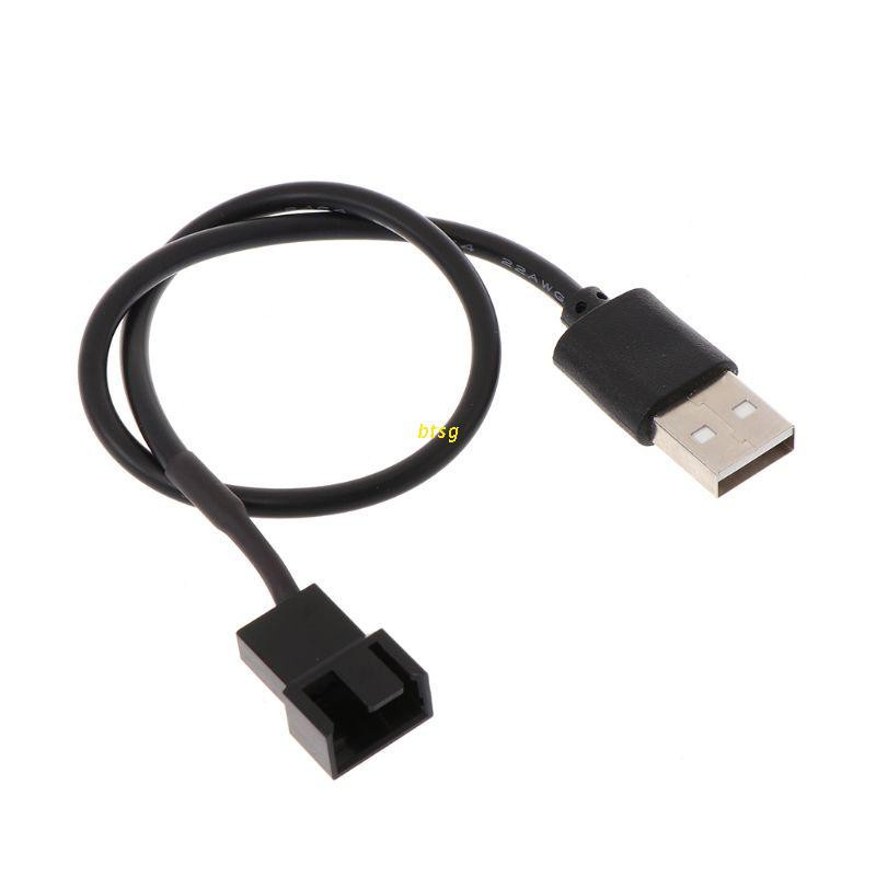 Btsg Kabel Adapter Konektor Usb 2.0 A Male Ke 3-pin / 4-pin Untuk Kipas Komputer Pc 5v