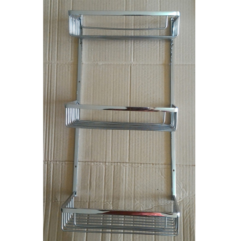 Rak 3 susun kuningan tebal TK20/ tempat sabun shampo rak sink kamar mandi  dapur bumbu
