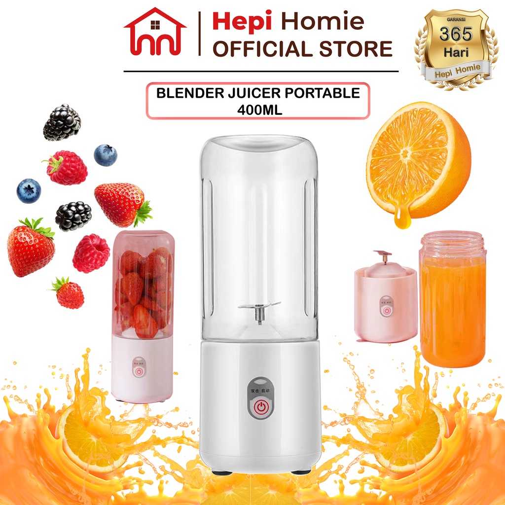 [HH] BLENDER PORTABLE MINI JUICER 400ML / BLENDER JUS BUAH USB ELECTRIC JUICE 6 MATA PISAU 400 ML