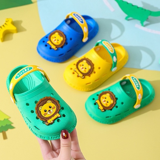 Sandal Anak Selop Lucky Lion / Sendal Anak Laki-laki dan Perempuan Slide Slip On Import 012 Lucky