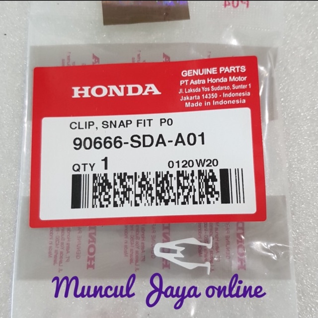 Clip Jepit Cover - Clip Snap Fit 90666-SDA-A01 klip Pengunci Cover