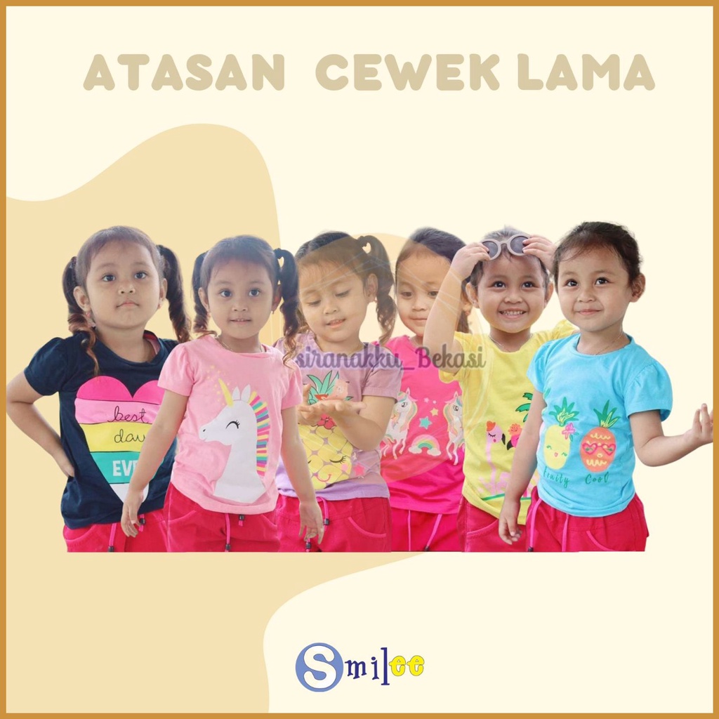 Atasan Anak Smilee Mix Motif &amp; Warna Size 1-5Th