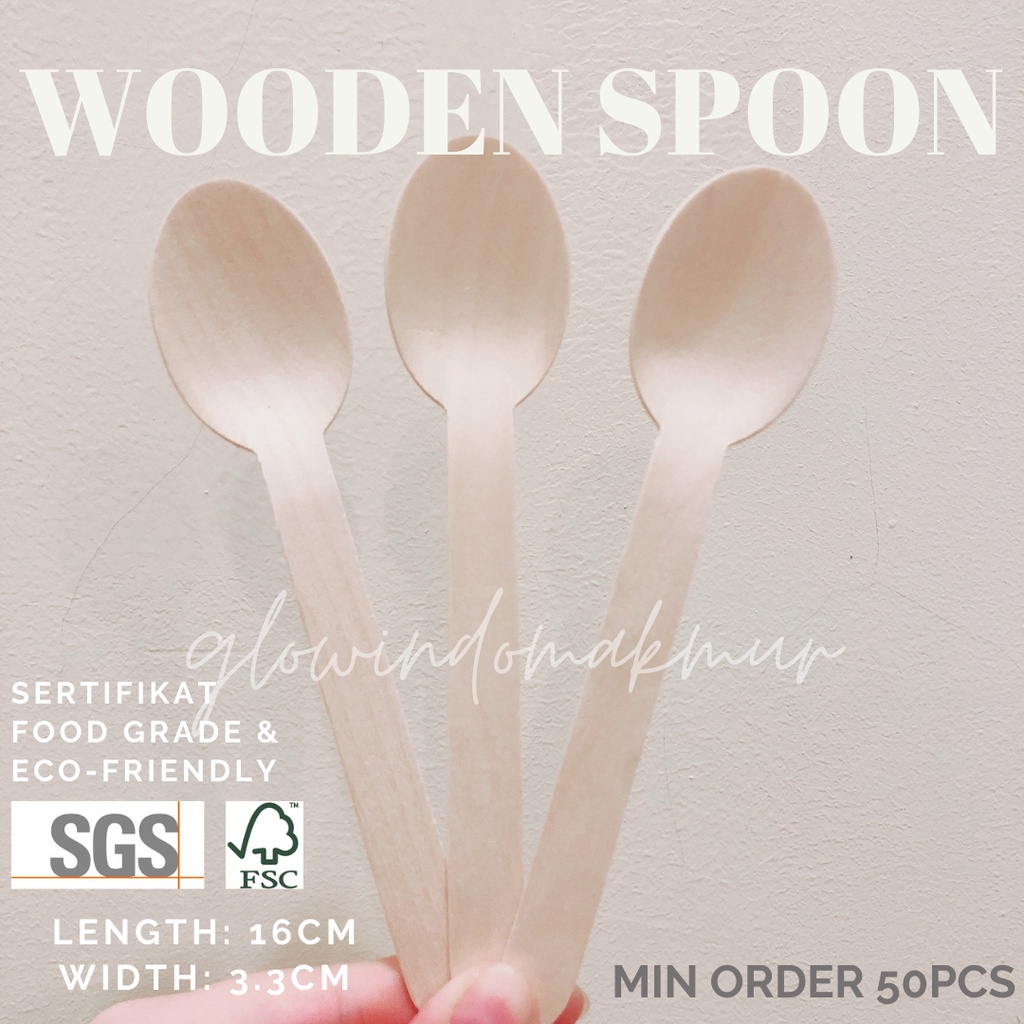 SET Sendok Kayu 16cm + Garpu Kayu 16cm + Pisau Kayu Cover Kraft Paper SEALED Tertutup Rapat HIGIENIS