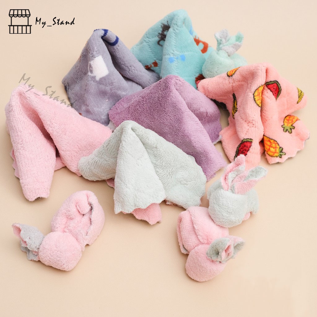 Lap Microfiber Meja Lucu Kotak Persegi Panjang 16x25 & 25x25 cm Kain Lap Jendela Dapur Polos & Motif