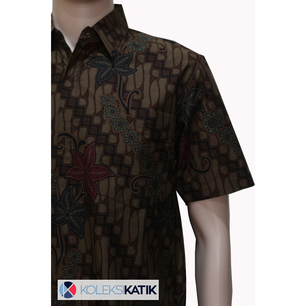 Hem Batik Coklat Motif Parang Bunga Laseman - Cokelat Tua Best Quality