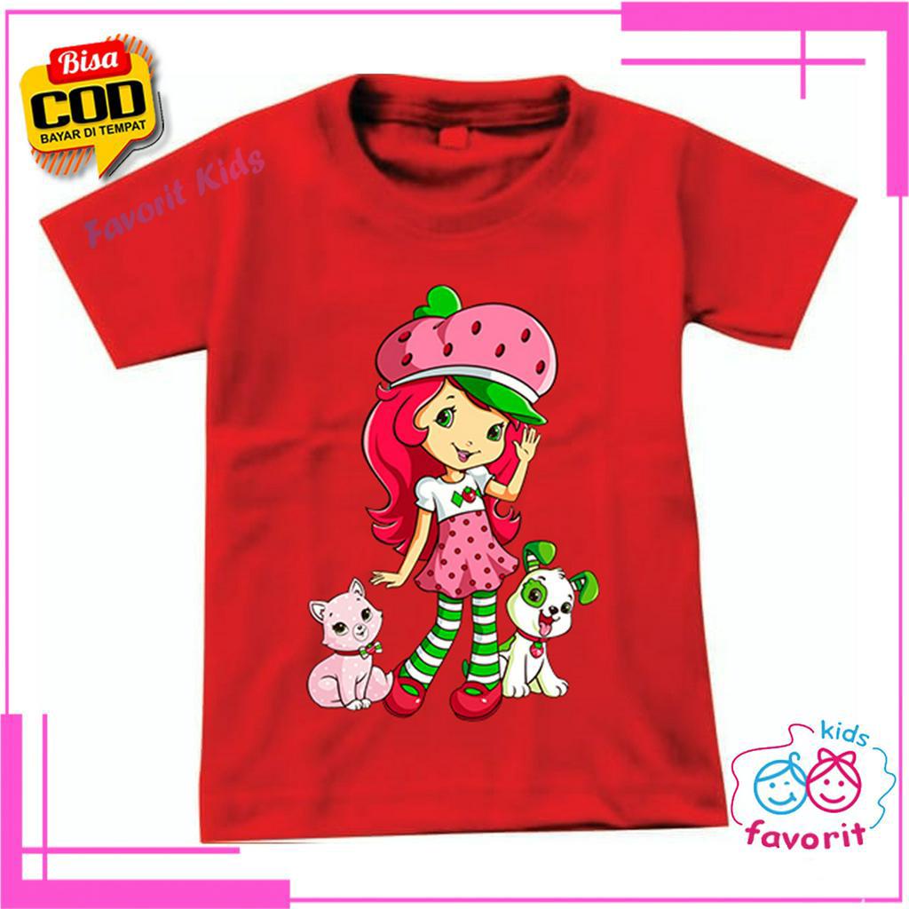 KAOS ANAK PEREMPUAN LENGAN PENDEK BAJU ANAK CEWEK MOTIF KARTUN