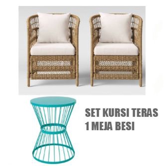 Kursi Teras Set dan 1 Meja Mini Besi