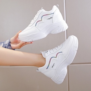 Sepatu Cewek Sneakers Tinggi Spatu Putih Wanita Import Terbaru  Sneaker Olahraga Modis Trend 2022 SP-181