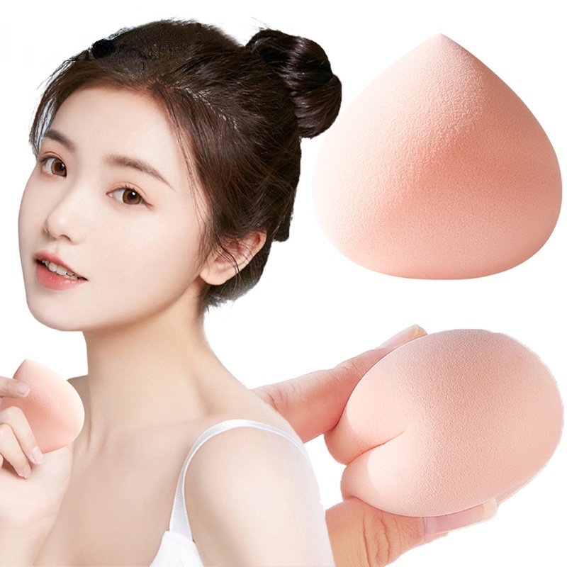 Spons Blender Bentuk Peach Warna Macaron Bahan Latex Untuk Makeup