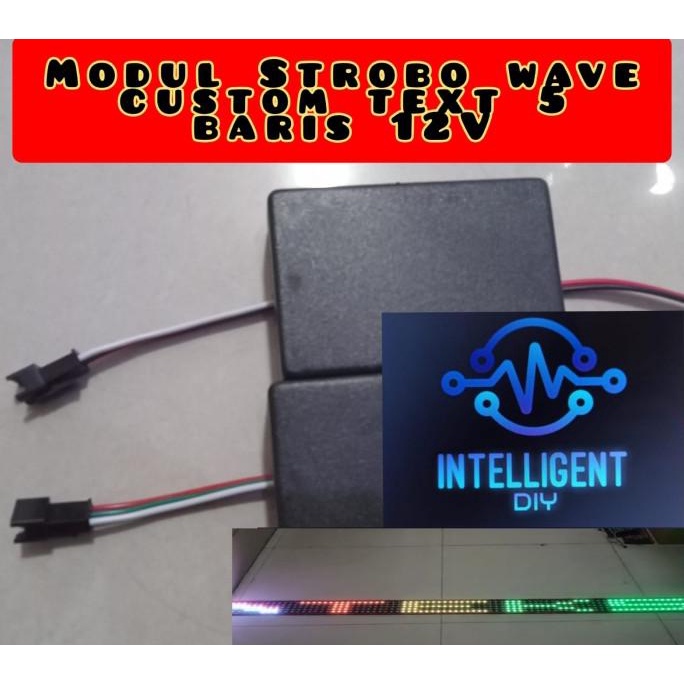 ---Termurah--- Lampu strobo wave kaca mobil 5 baris 12V (NO WIFI) ZIGZAG