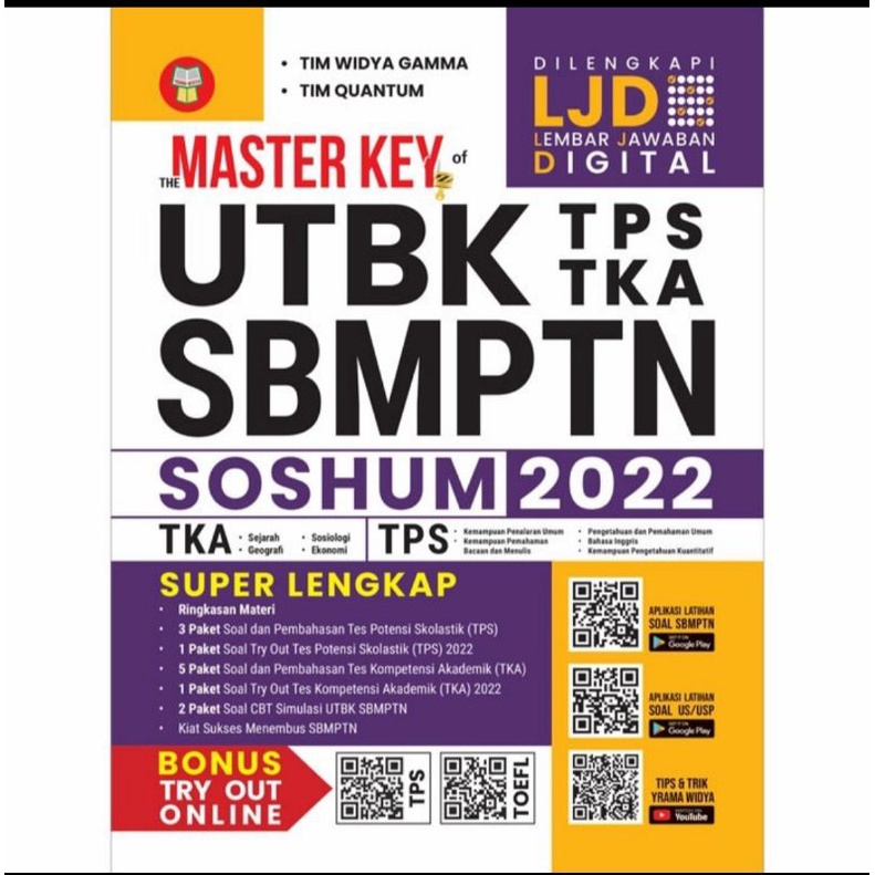 BUKU THE MASTER KEY UTBK, TPS, TKA SBMPTN SOSHUM 2022