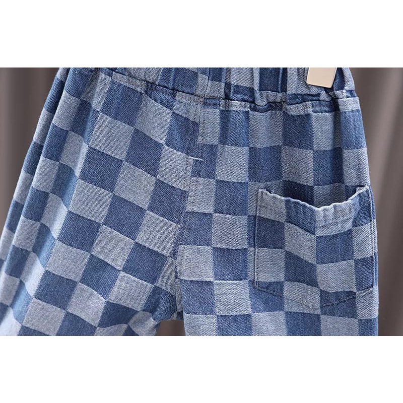 BROWNIEGROUND - CELANA ANAAK LAKI-LAKI / CELANA MOTIF KOTAK BLUE / CELANA BABY BOY 0-4 TAHUN