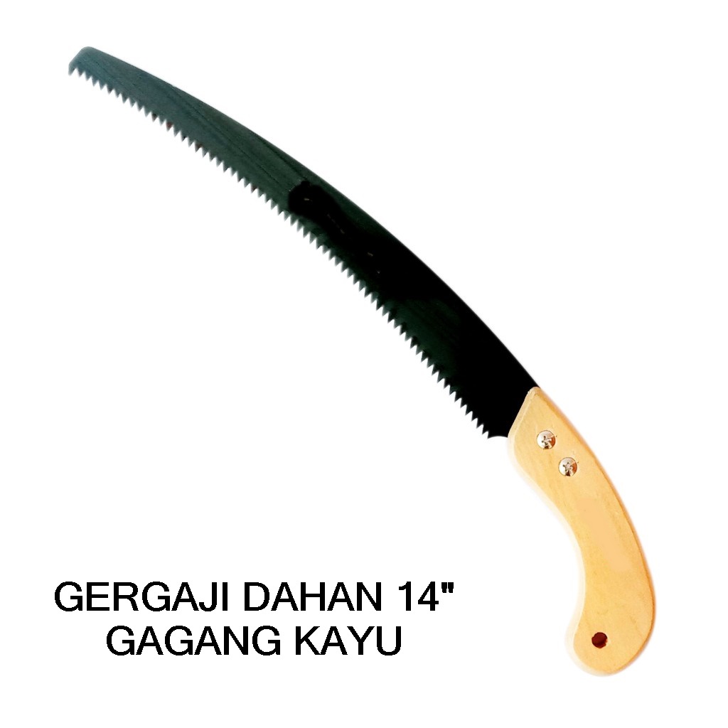 Gergaji Pohon 14 Inch Gagang Kayu / Gergaji Kopi / Gergaji Dahan / Gergaji Rambutan 14 Inch