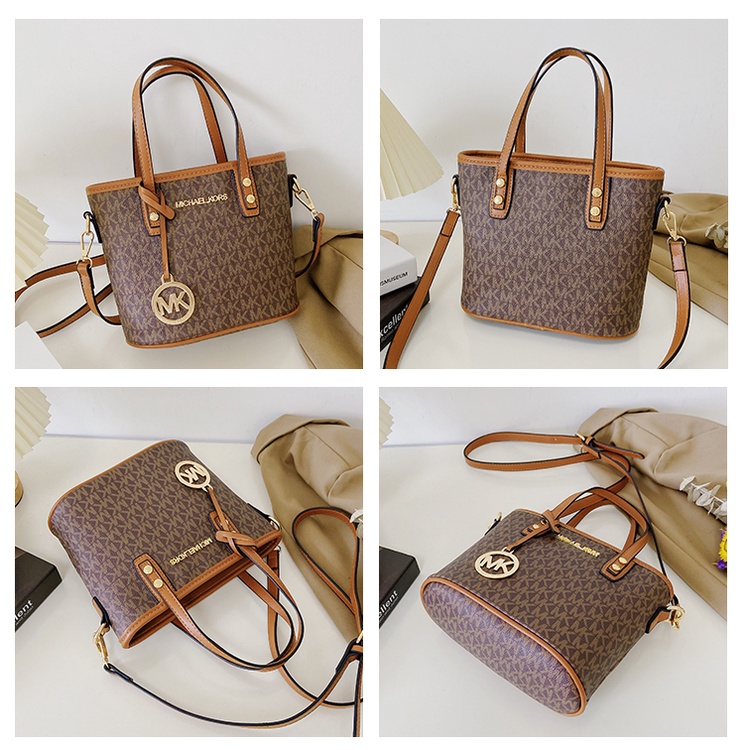 BJ64246 - BROWN/GRAY/WHITE - TAS SLEMPANG TOTEBAG HANDBAG WANITA FASHION IMPORT MODIS ELEGAN TERMURAH TERLARIS TERBARU BAGSTORE JAKARTA TAS BATAM ZC4246