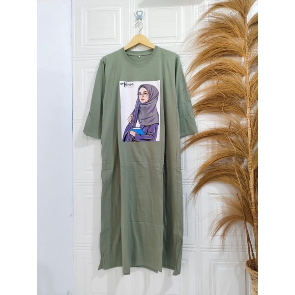 Midi Dress Oversize terbaru Diamond Kaos Wanita Bahan Cotton Combed Kaos Wanita