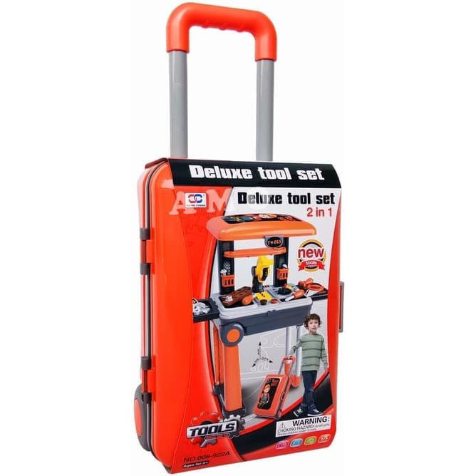 MAINAN ANAK DELUXE TOOL SET KOPER 2IN1 BISA BERUBAH JADI MEJA