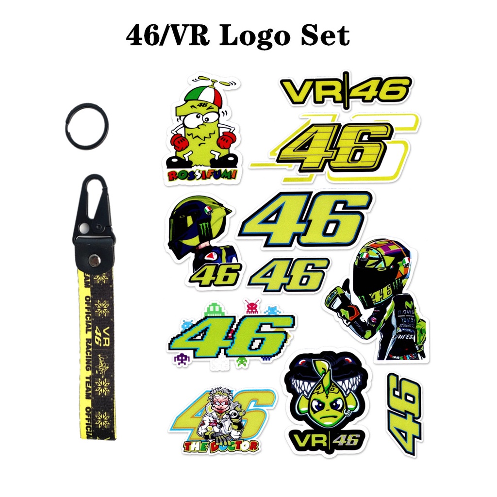 Stiker 46 Rossi AGV Hemlet Bahan Pvckulit Nilon Anti Air Untuk Motor