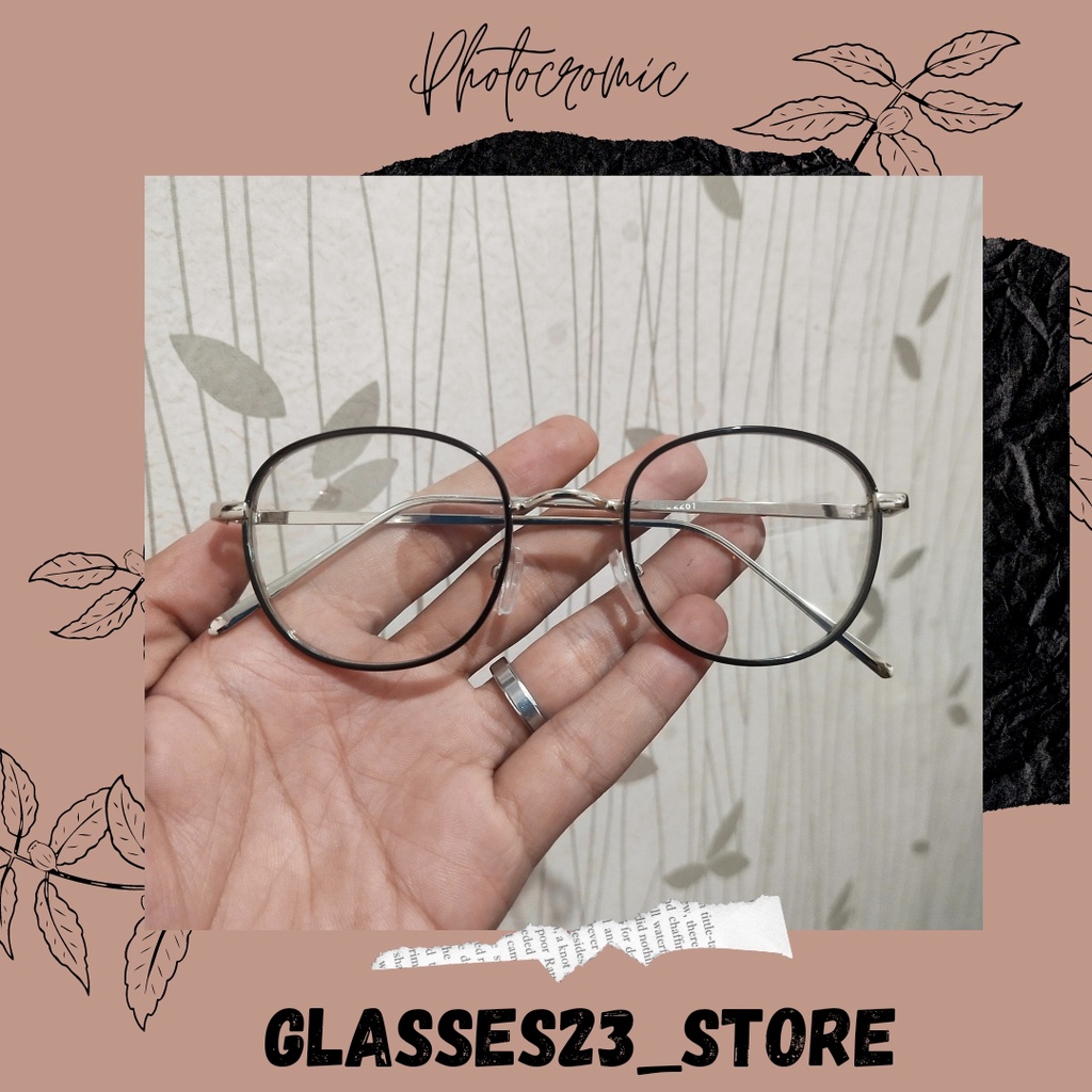 PHOTOCROMIC BERUBAH WARNA VINTAGE FRAME BLUERAY ANTIRADIASI WANITA PRIA KOREAN STYLE VINTAGE