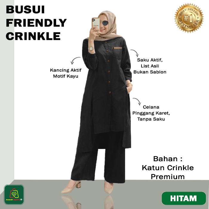 Setelan Baju Wanita Menyusui BUSUI FRIENDLY CRINKLE Bahan Katun Premium JUMBO BIG SIZE XL - XXL / 28695-28699