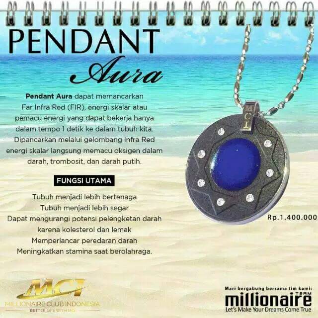 Kalung Pendant Aura kesehatan MCI asli ORIGINAL 100% Batu Germanium
