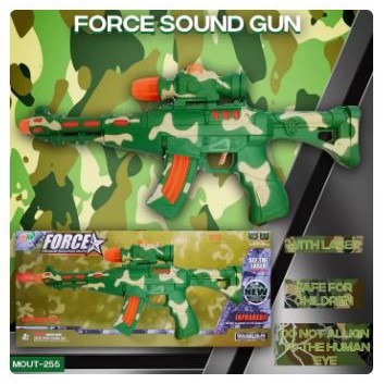 TEMBAKAN BUNYI DENGAN LASER - TEMBAKAN MAINAN ANAK - FORCE SOUND GUN - SENAPAN MAINAN