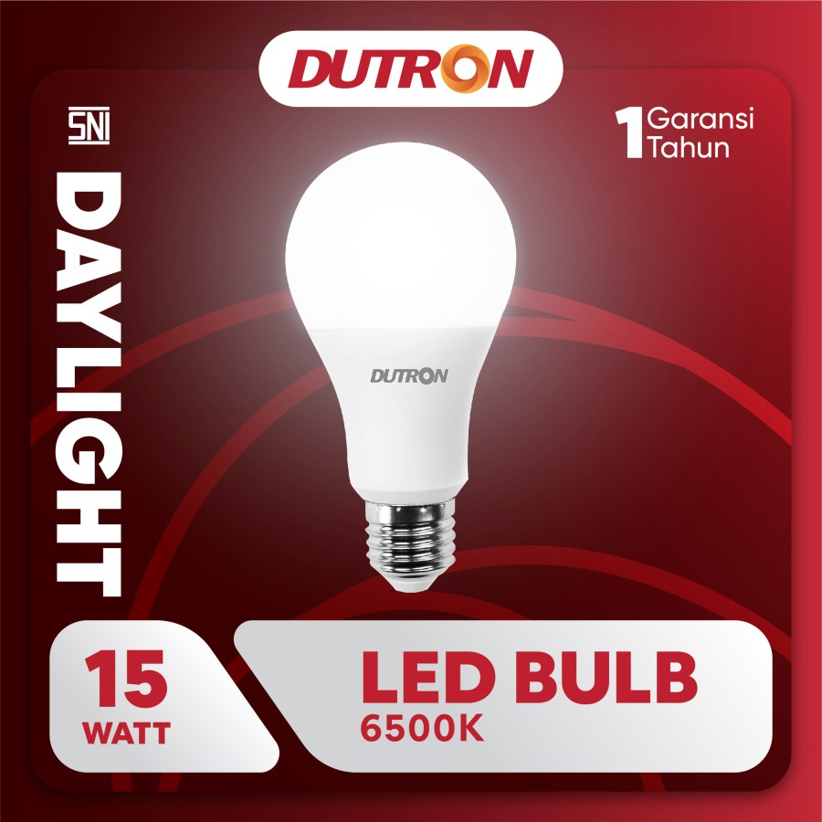 Bohlam Lampu LED 15 Watt Putih Kuning DUTRON 15W, 15 W, 15Watt E27