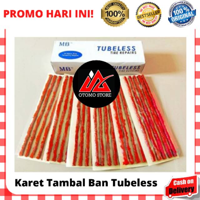 KARET CACING TAMBAL BAN TUBELESS Karet Cacing Tambal Ban Tubles Per Lembar Isi 5 Stik High Quality