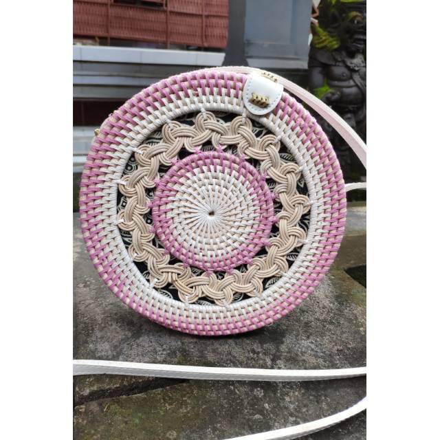 Tas Wanita Rotan Gendis Pink 20cm