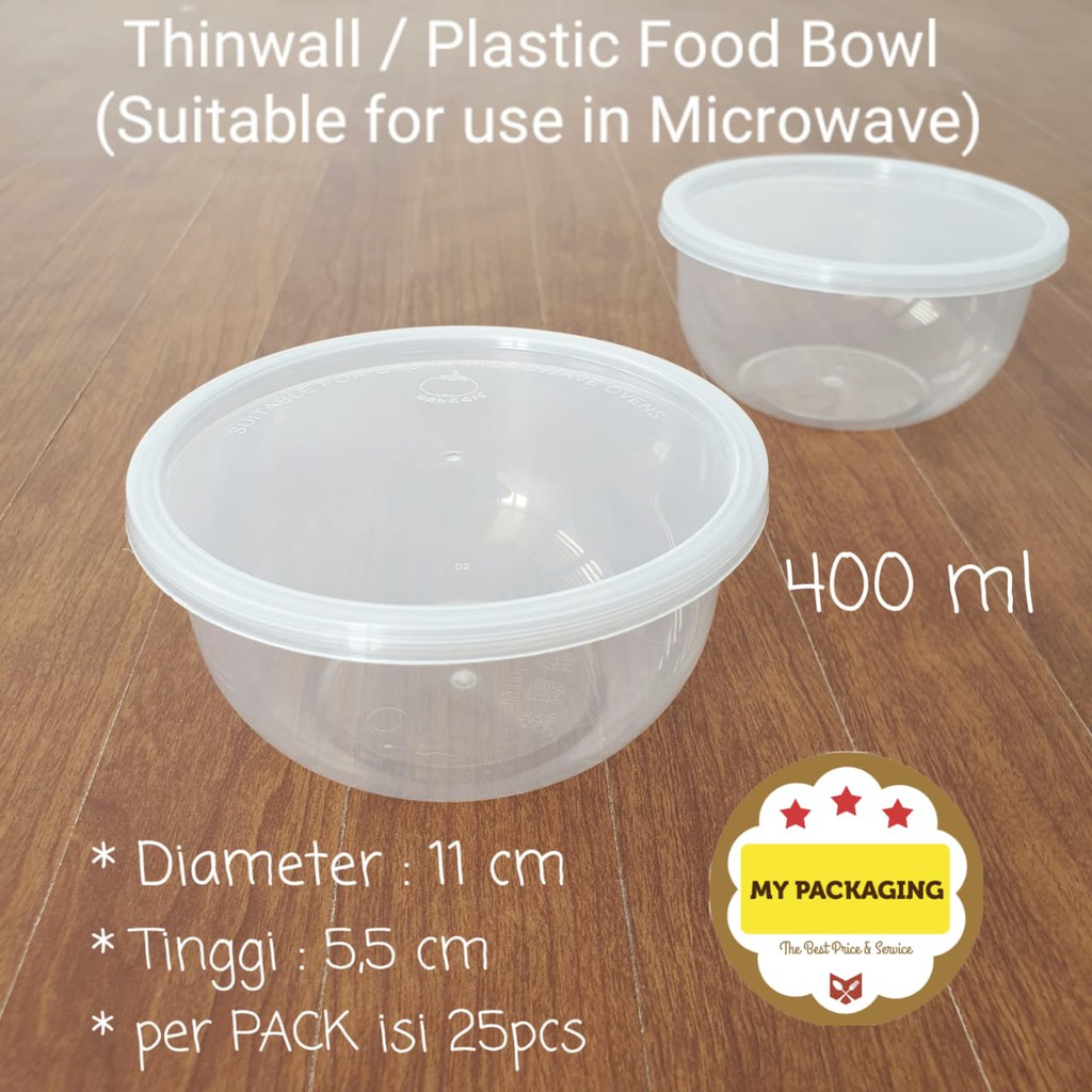 25set. Thinwall Cup 400ml Foodgrade, Microwave Oven Safe (Mangkok