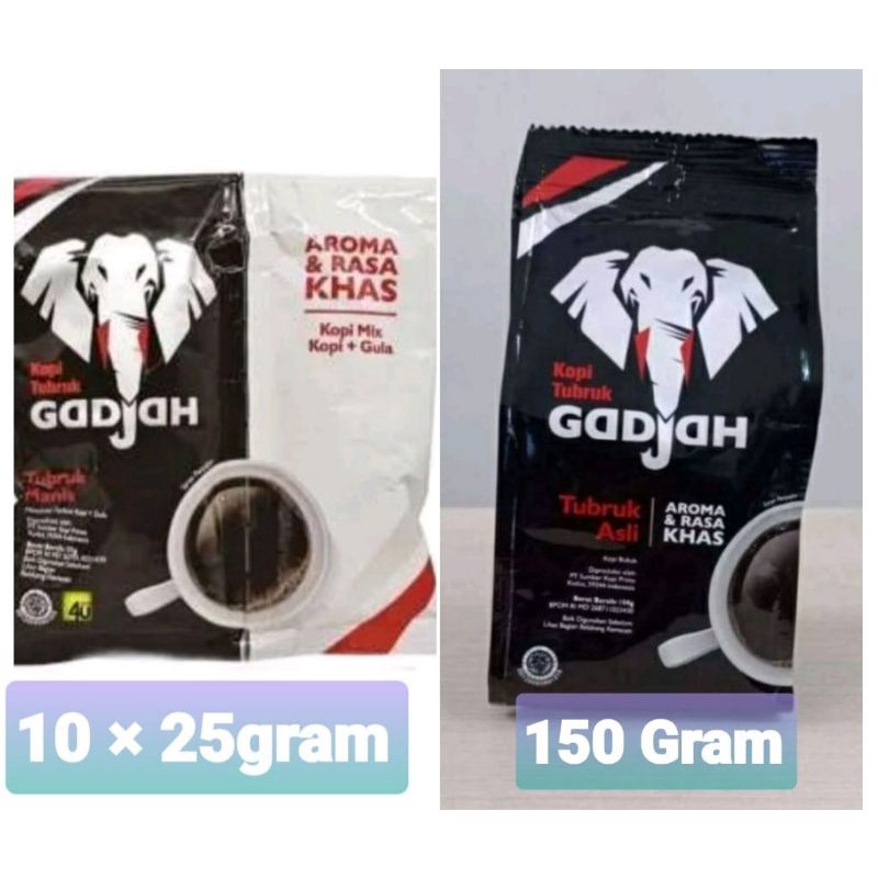 Kopi Tubruk Gadjah 15 Sachet 25 Gr/Kopi Tubruk Gadjah Pouch Bubuk 150 Gram/KOPI TORABIKA/TORABIKA Toracafe Caramel Latte Pouch 8 Sachet @19 Gr