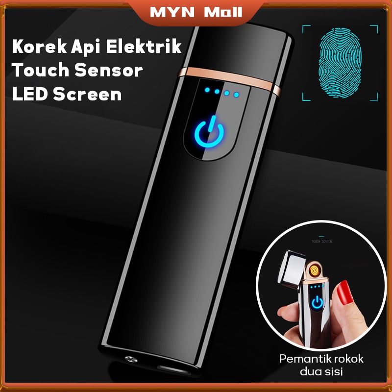 Korek Api Elektrik USB Fingerprint Touch Sensor LED Screen