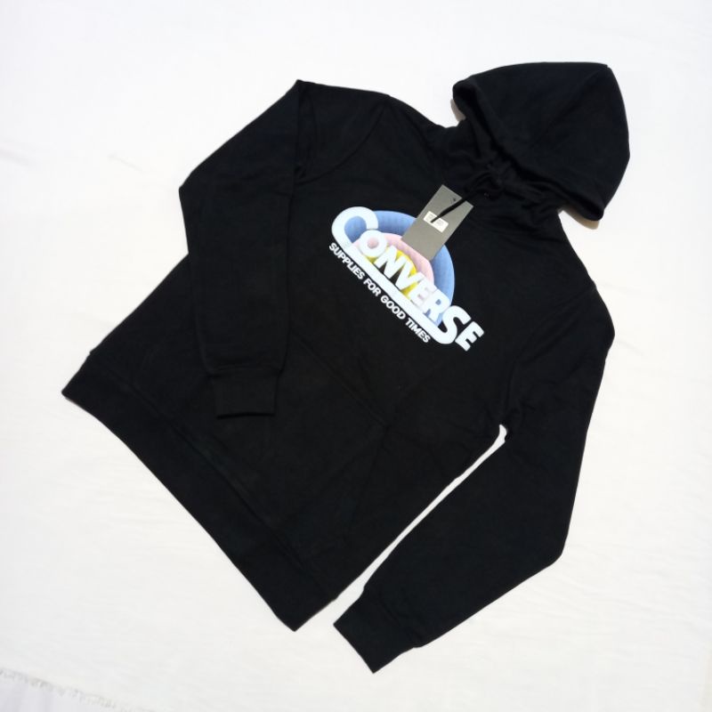 Hoodie Converse Script Original Black