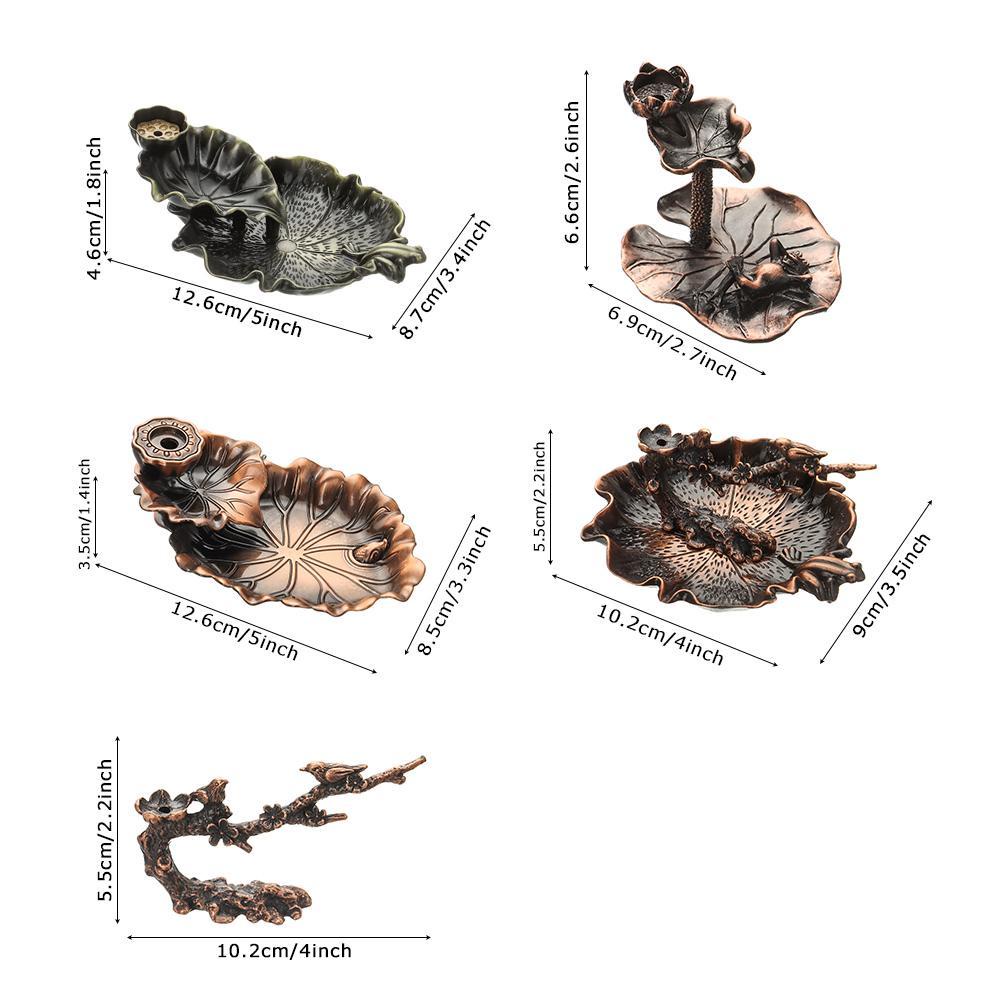 Solighter Backflow Incense Burner Hiasan Desktop Dekorasi Rumah Tempat Dupa Daun Teratai