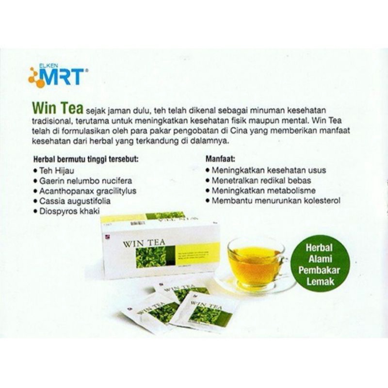 ELKEN WIN TEA/Pelangsing tubuh  ISI 40 SACHET TERMURAH