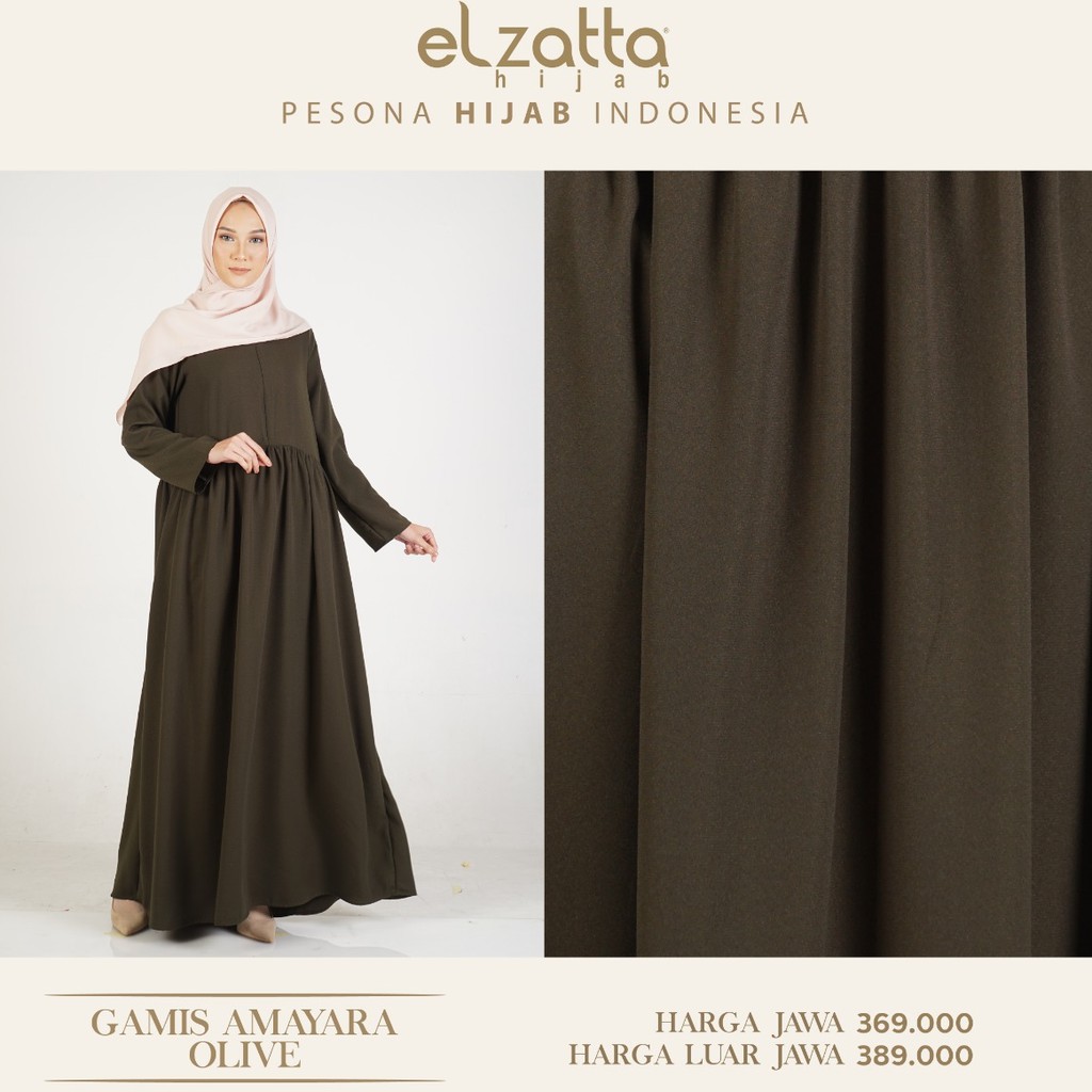 Busana Muslim  Dress Gamis Polos Elzatta (Gamis Amayara)