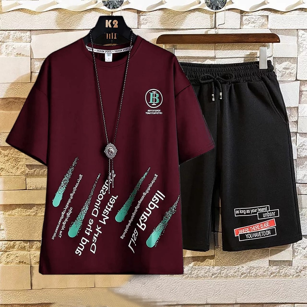 BISA COD// STELAN pria terbaru size M|L baju dan celana 1 set fashion bandung stelan pria keren stelan ranball - panteloni