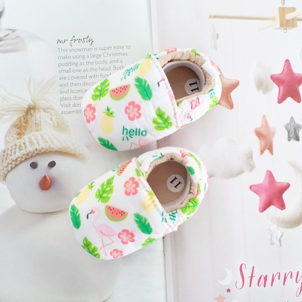 HappyOliver HAE-WON SEPATU Prewalker Bayi Bahan Katun Prewalker Shoes bayi laki perempuan newborn 3-18 bulan